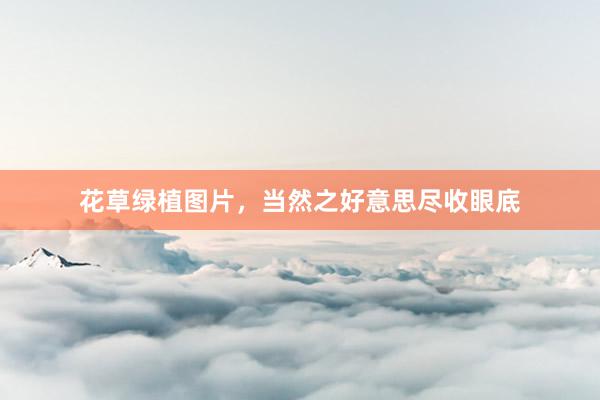 花草绿植图片，当然之好意思尽收眼底